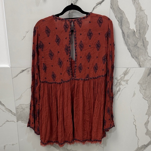 Free People Rust and Navy Bohemian Tunic - Picture 6 of 7